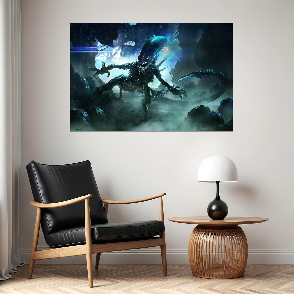 Alien Xenomorph Movie Poster Sci-fi Horror Film Wall Art Classic Alien Print - xonomax