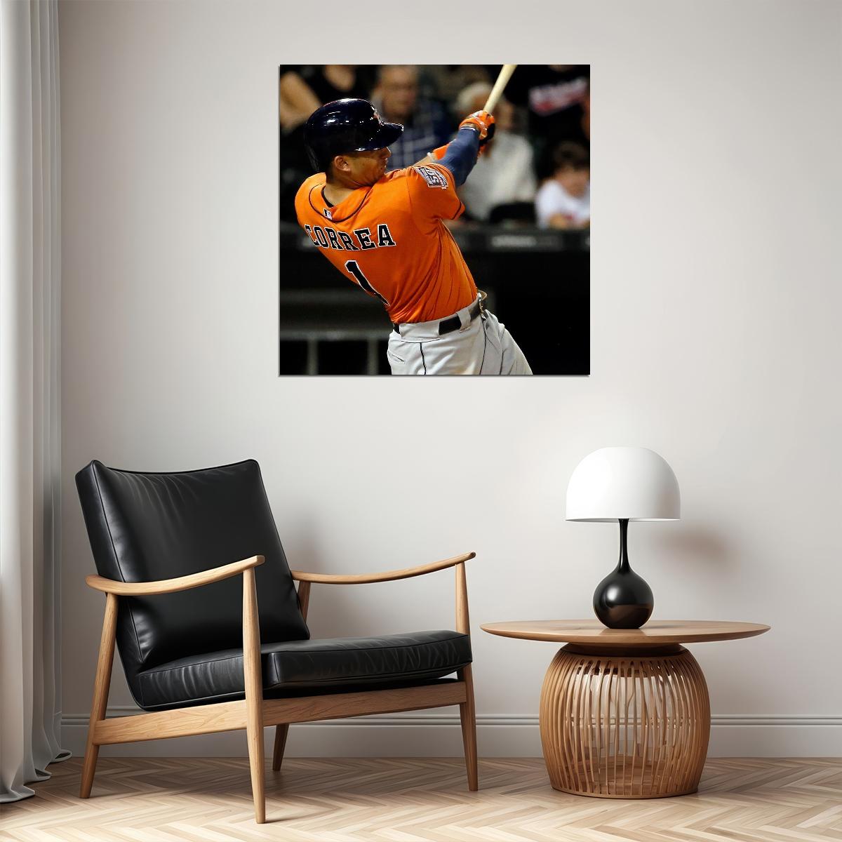 Carlos Correa Baseball Poster Mlb Player Wall Art Houston Astros Sports Print - xonomax
