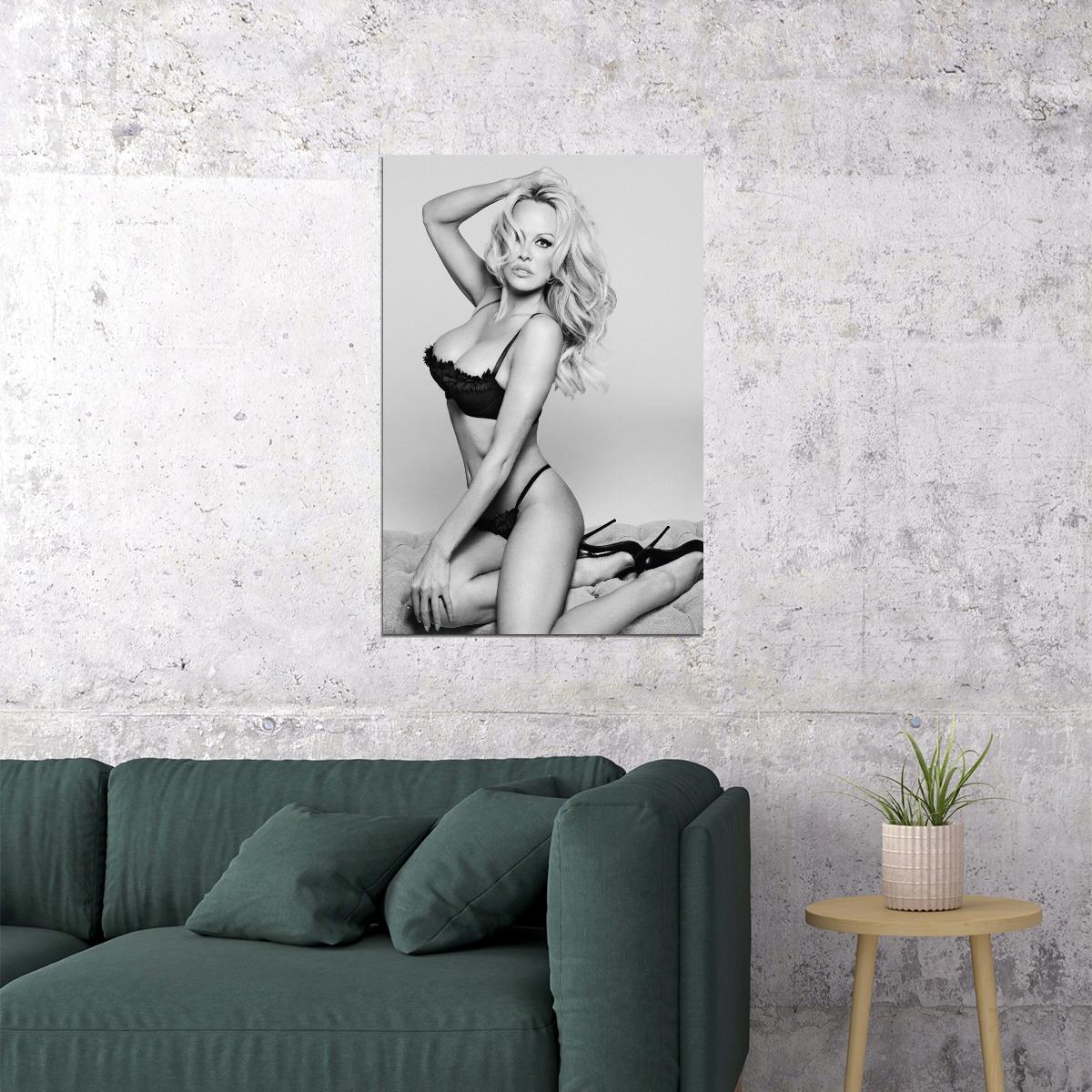 Pamela Anderson Bikini Model Photoshoot Poster Stunning 80s 90s Actress Wall Print