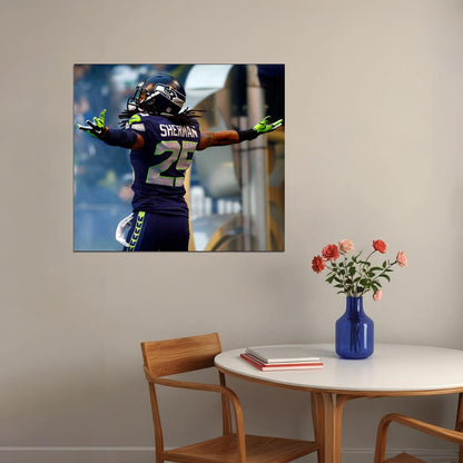 Seattle Seahawks Richard Sherman Nfl Poster Famous Cornerback Motivational Sports Print - xonomax