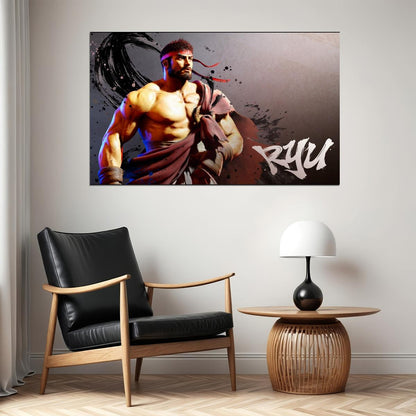 Street Fighter Ryu Fighting Video Game Poster Gamer Wall Art