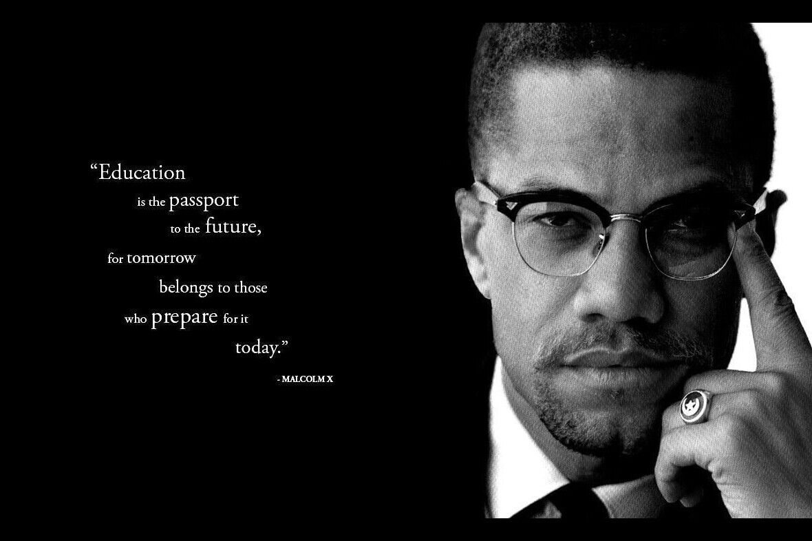 Malcolm X Quote Civil Rights Leader Poster Inspirational Wall Art