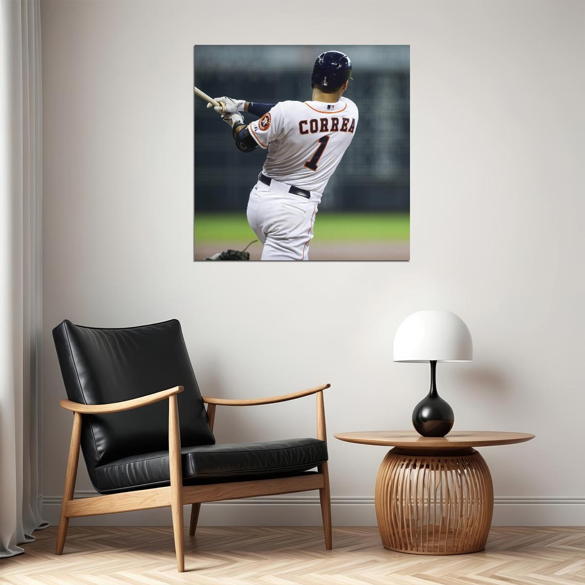 Carlos Correa Baseball Poster Mlb Player Wall Art Houston Astros Sports Print - xonomax