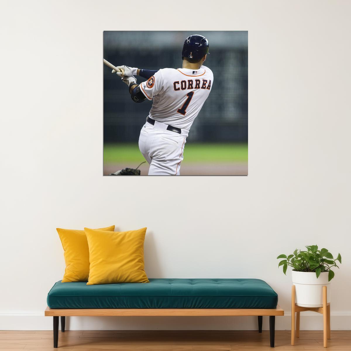 Carlos Correa Baseball Poster Mlb Player Wall Art Houston Astros Sports Print - xonomax