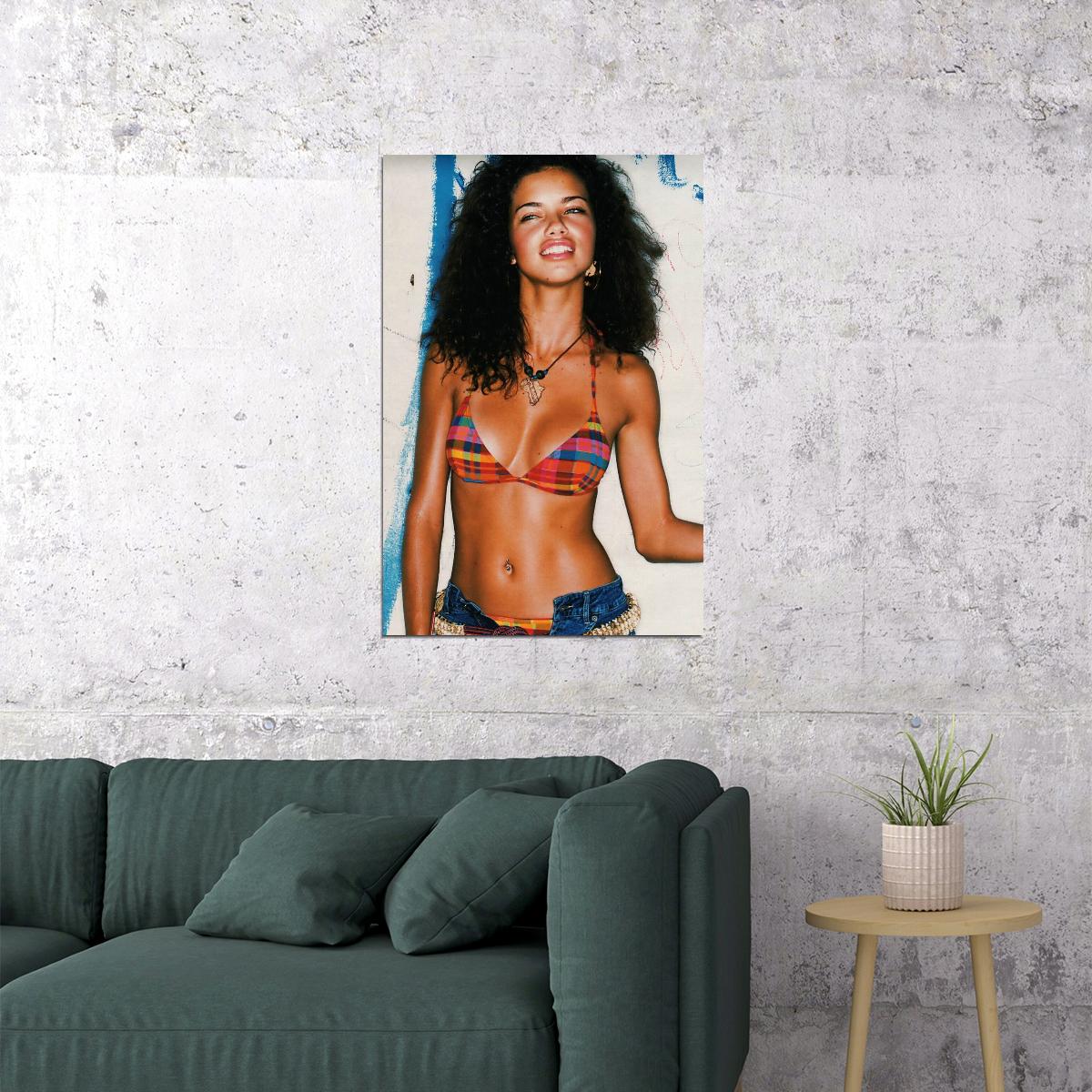 Adriana Lima Poster Supermodel Wall Art Fashion Icon Print