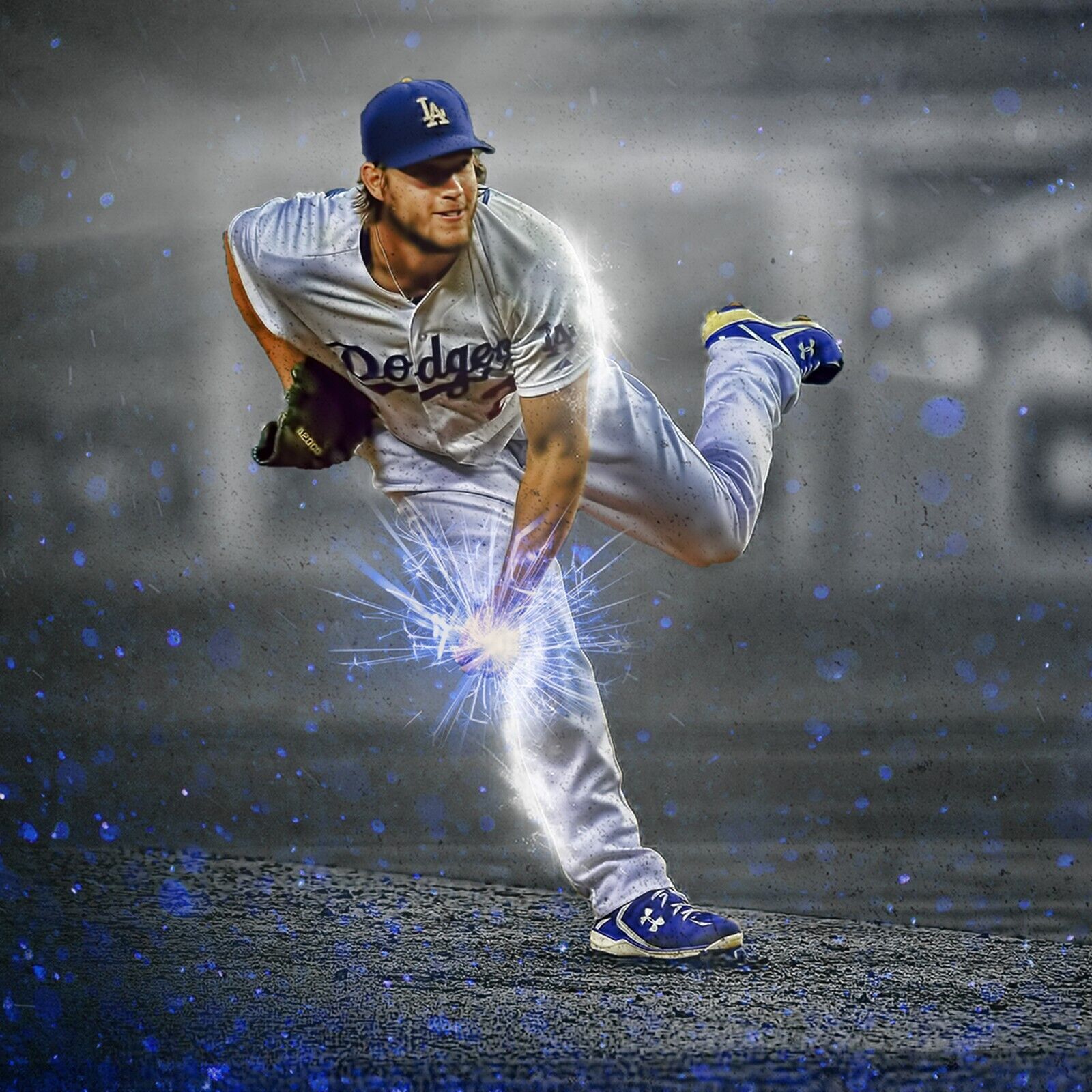 Clayton Kershaw Baseball Poster Mlb Pitcher Wall Art Los Angeles Dodgers Sports Print - xonomax