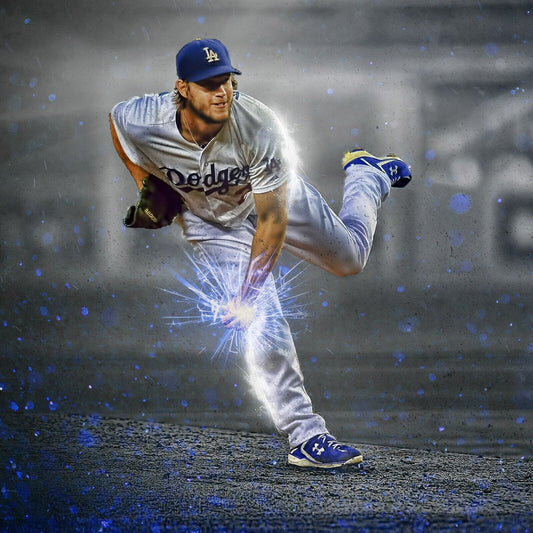 Clayton Kershaw Baseball Poster Mlb Pitcher Wall Art Los Angeles Dodgers Sports Print - xonomax