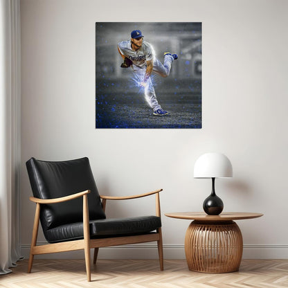 Clayton Kershaw Baseball Poster Mlb Pitcher Wall Art Los Angeles Dodgers Sports Print - xonomax