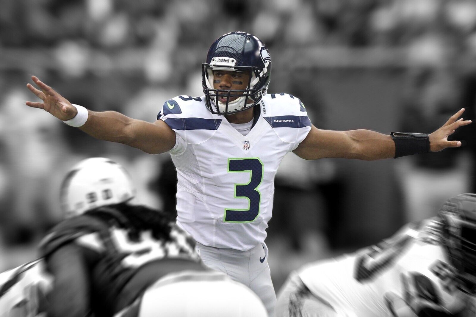 Seattle Seahawks Russell Wilson Nfl Poster Famous Quarterback Motivational Sports Print - xonomax