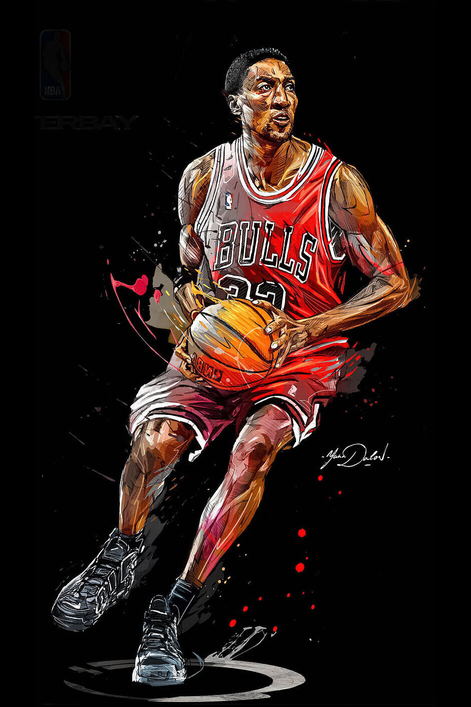 Scottie Pippen Nba Poster Famous Basketball Star Motivational Sports Print - xonomax