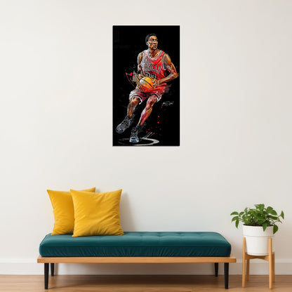 Scottie Pippen Nba Poster Famous Basketball Star Motivational Sports Print - xonomax