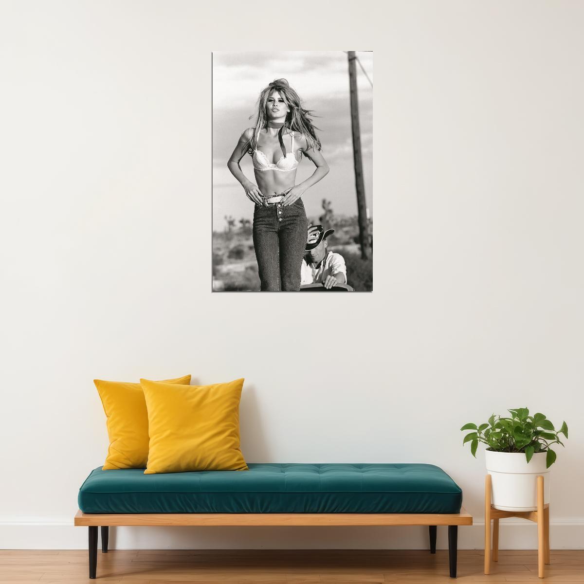 Claudia Schiffer Supermodel Poster Stunning Fashion Icon Wall Print