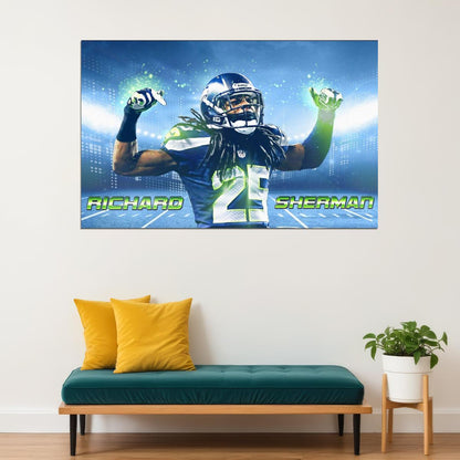 Seattle Seahawks Richard Sherman Nfl Poster Famous Cornerback Motivational Sports Print - xonomax