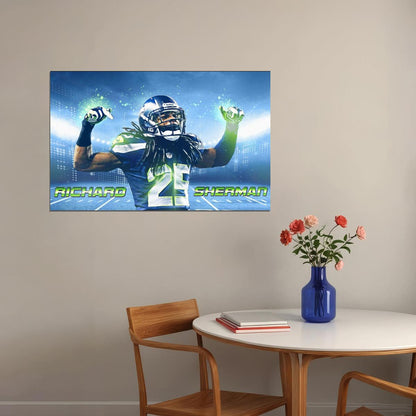 Seattle Seahawks Richard Sherman Nfl Poster Famous Cornerback Motivational Sports Print - xonomax
