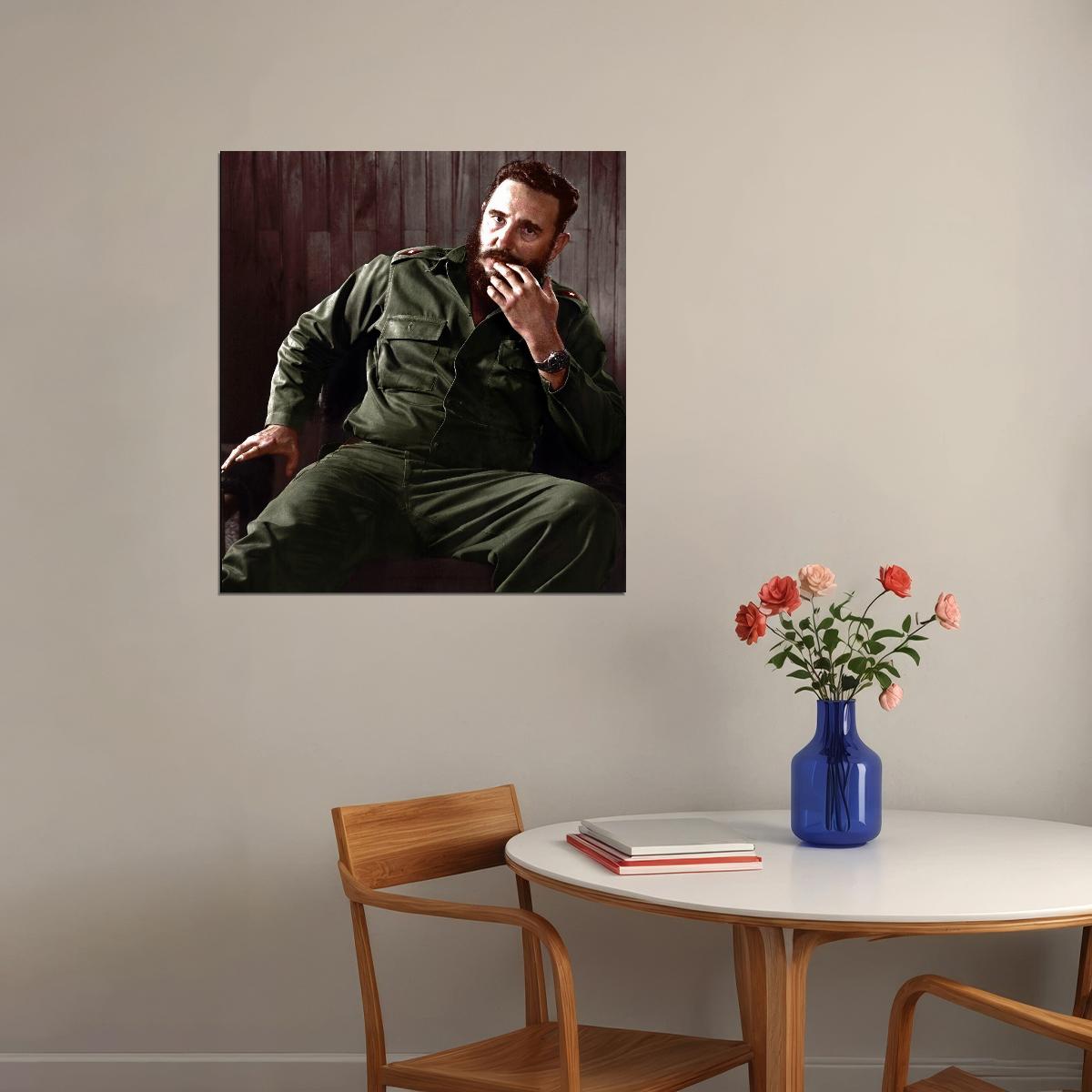 Fidel Castro Poster Political Leader Wall Art Revolution Celebrity Print