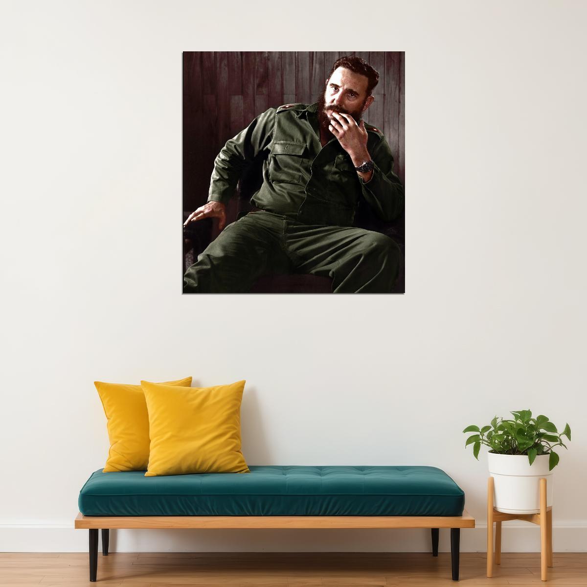 Fidel Castro Poster Political Leader Wall Art Revolution Celebrity Print