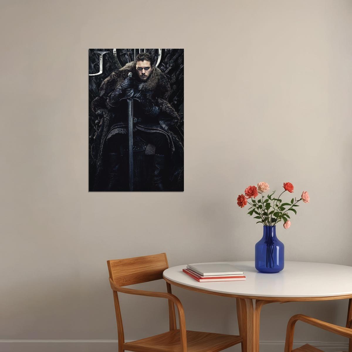 Game Of Thrones Jon Snow Tv Series Poster Fantasy Drama Wall Art Hbo Show Print - xonomax