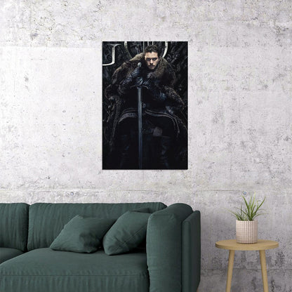 Game Of Thrones Jon Snow Tv Series Poster Fantasy Drama Wall Art Hbo Show Print - xonomax