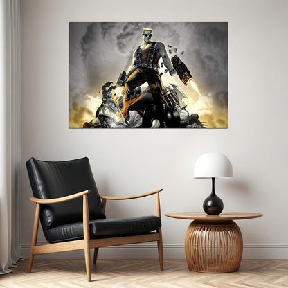 Duke Nukem Video Game Poster Classic Gaming Wall Art Action Hero Print