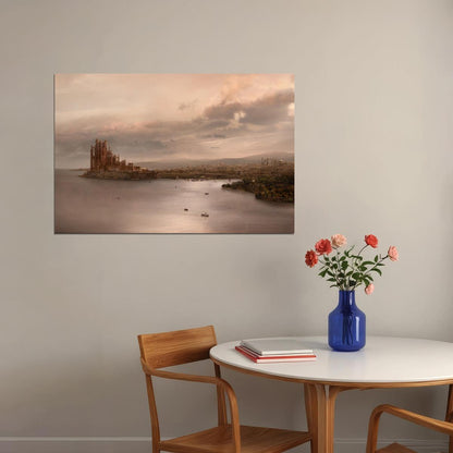 Game Of Thrones King's Landing Tv Series Poster Fantasy Drama Wall Art Hbo Show Print - xonomax