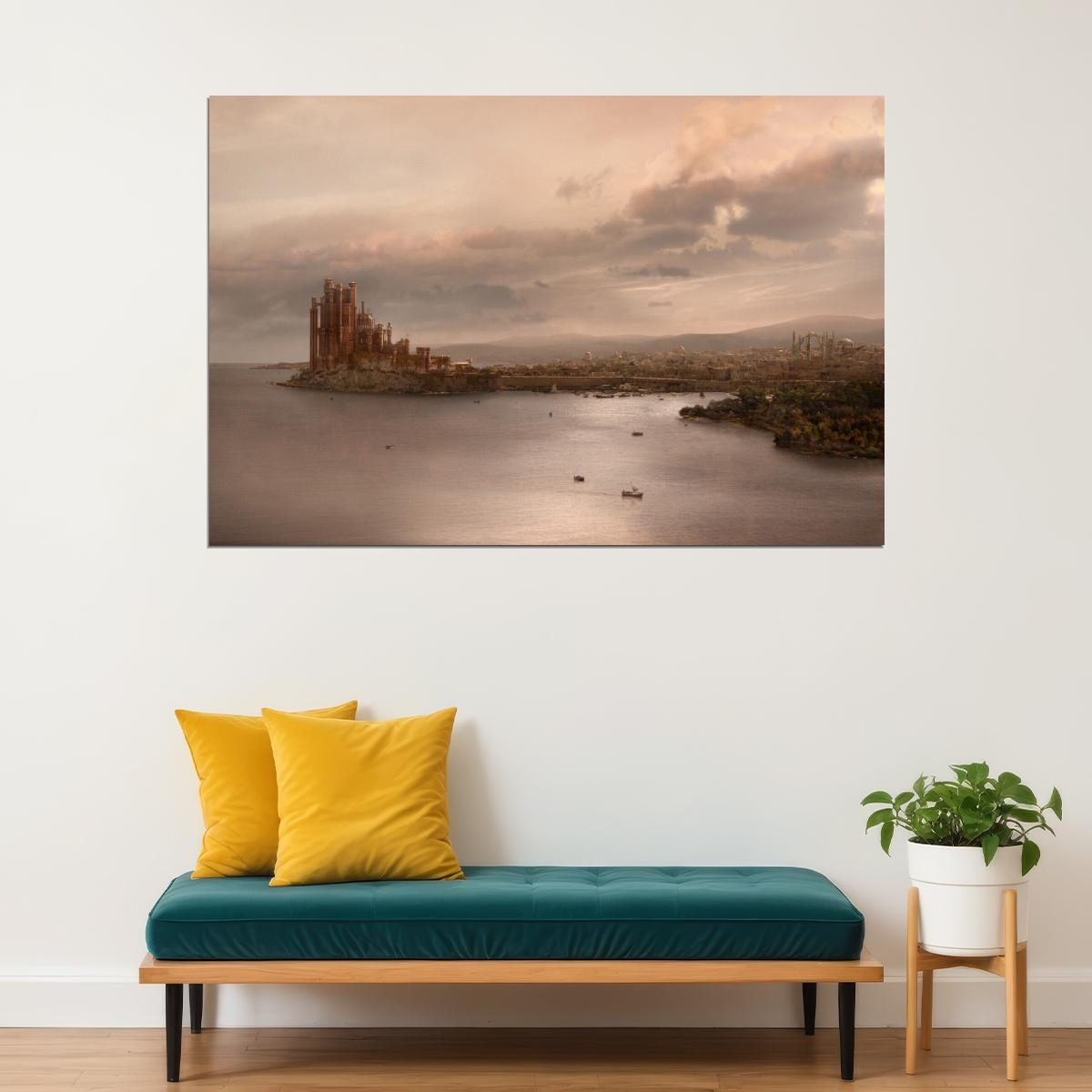 Game Of Thrones King's Landing Tv Series Poster Fantasy Drama Wall Art Hbo Show Print - xonomax