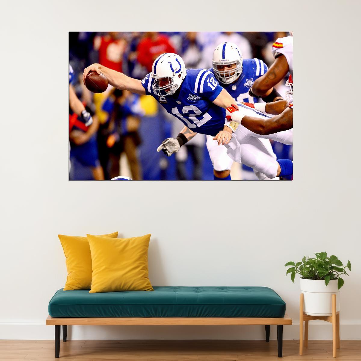 Andrew Luck Indianapolis Colts Football Poster Nfl Quarterback Wall Art Motivational Sports Print - xonomax
