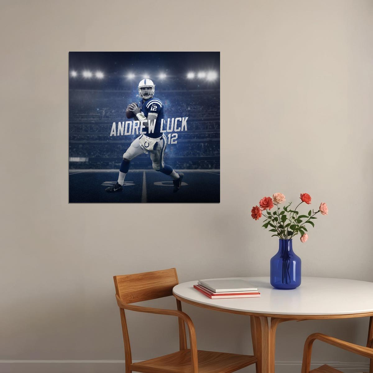 Andrew Luck Indianapolis Colts Football Poster Nfl Quarterback Wall Art Motivational Sports Print - xonomax