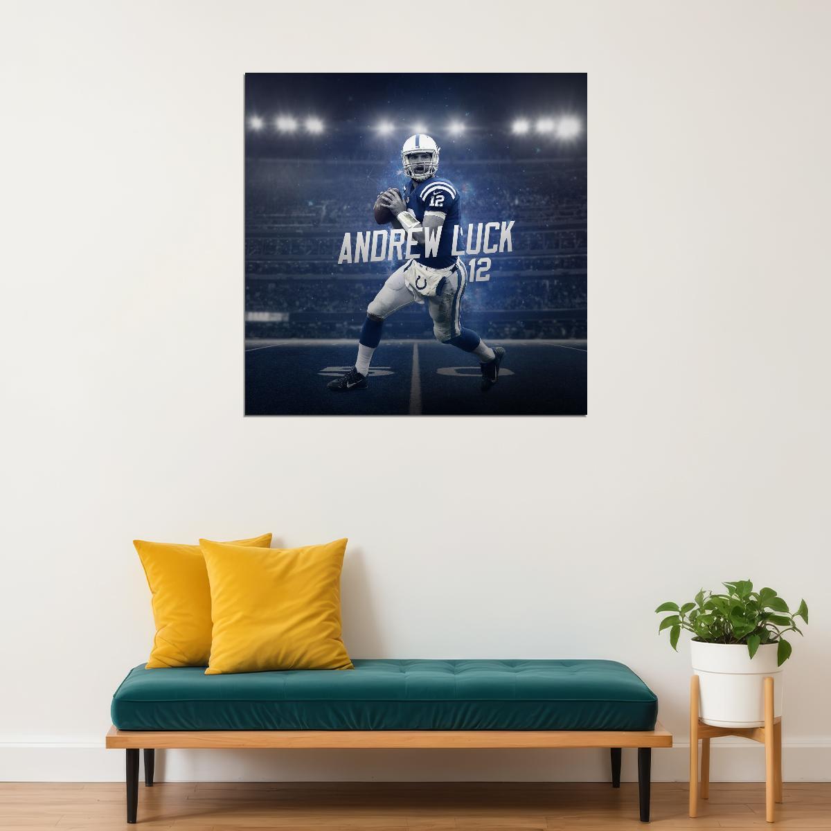 Andrew Luck Indianapolis Colts Football Poster Nfl Quarterback Wall Art Motivational Sports Print - xonomax