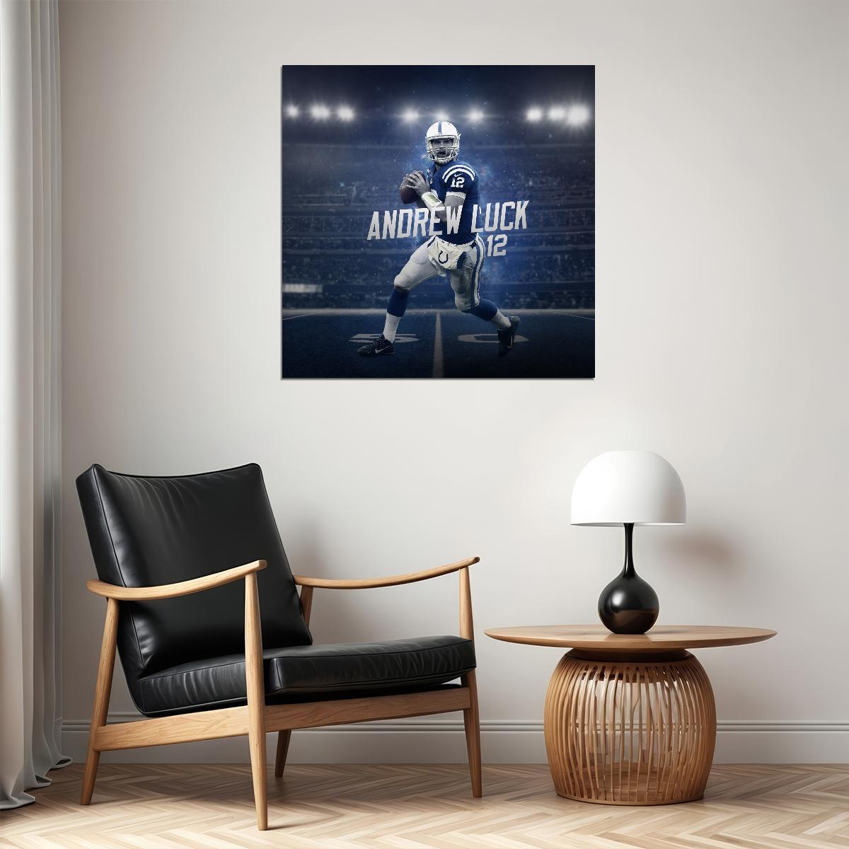 Andrew Luck Indianapolis Colts Football Poster Nfl Quarterback Wall Art Motivational Sports Print - xonomax