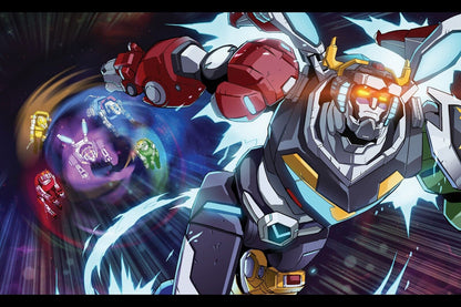 Voltron Legendary Defender Mecha Anime Poster Space Robot Sci-fi Art - xonomax