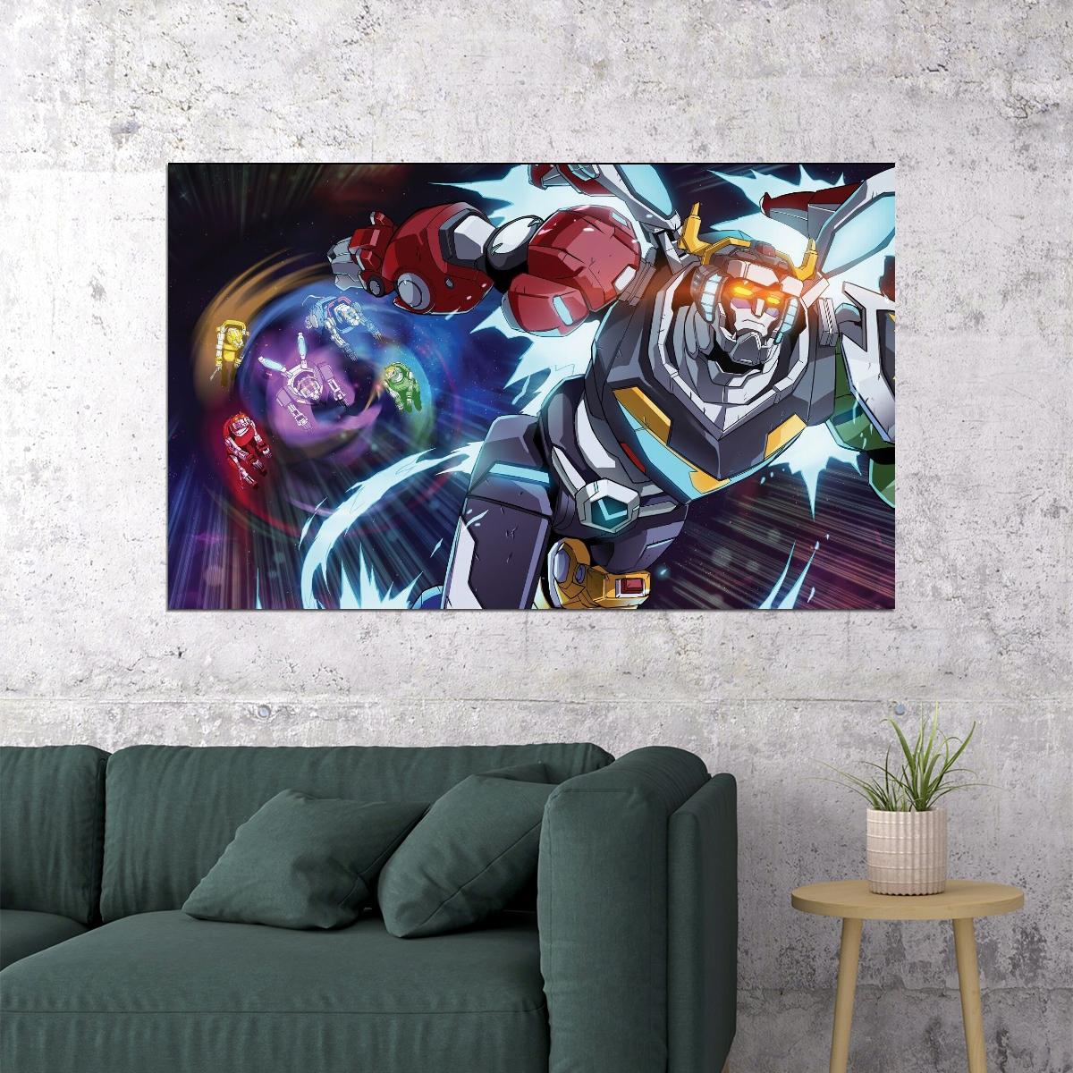 Voltron Legendary Defender Mecha Anime Poster Space Robot Sci-fi Art - xonomax