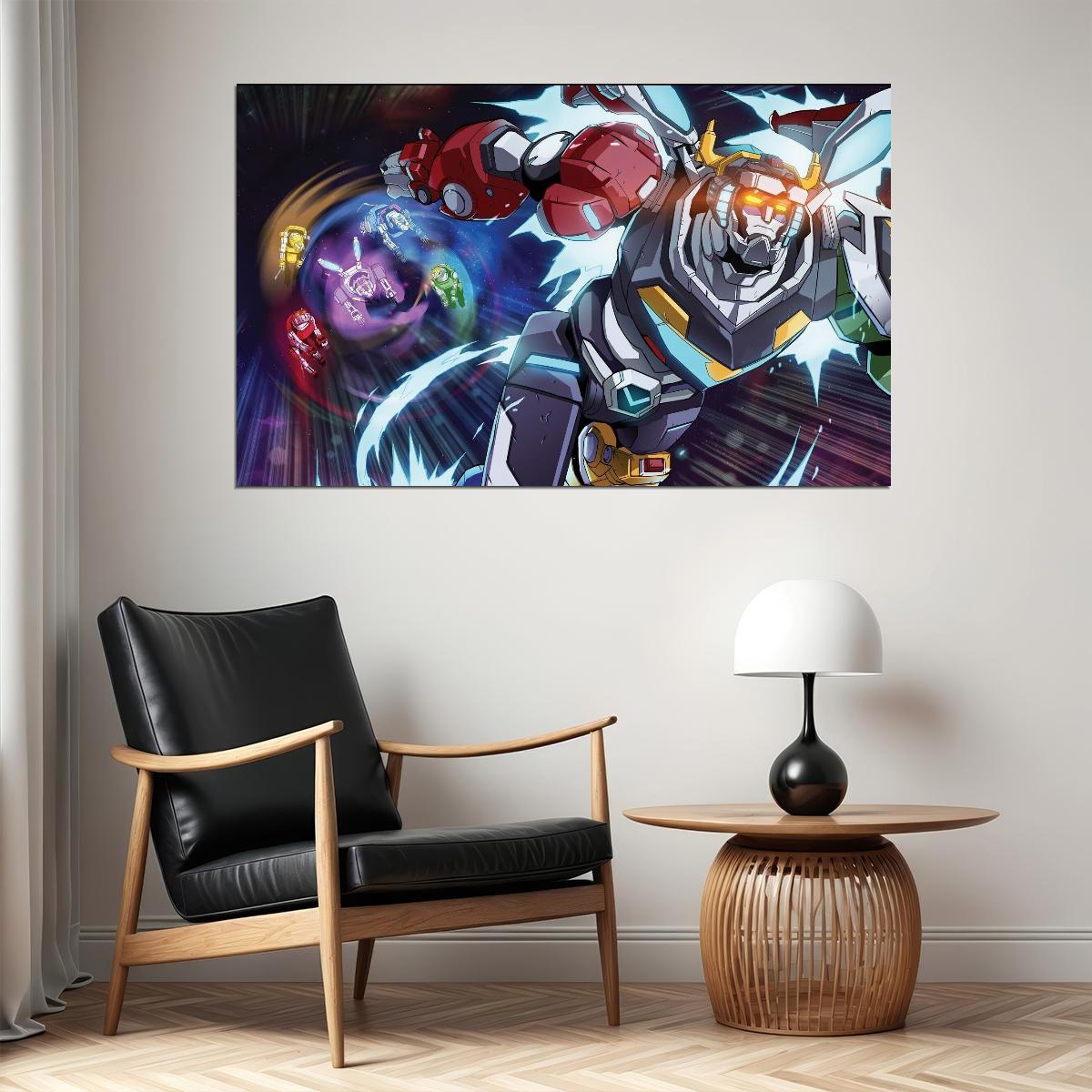 Voltron Legendary Defender Mecha Anime Poster Space Robot Sci-fi Art - xonomax