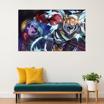 Voltron Legendary Defender Mecha Anime Poster Space Robot Sci-fi Art - xonomax