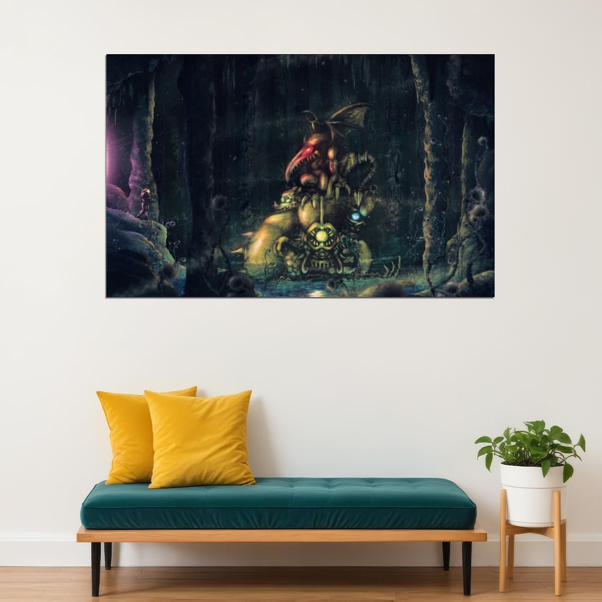 Super Metroid Nintendo Video Game Poster Iconic Retro Sci-fi Wall Art