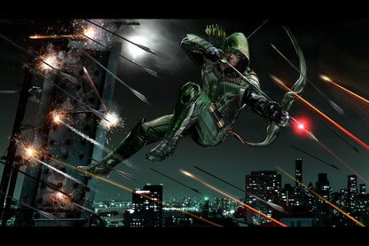 Green Arrow Oliver Queen Movie Poster Dc Comics Superhero Wall Art Comic Book Print - xonomax