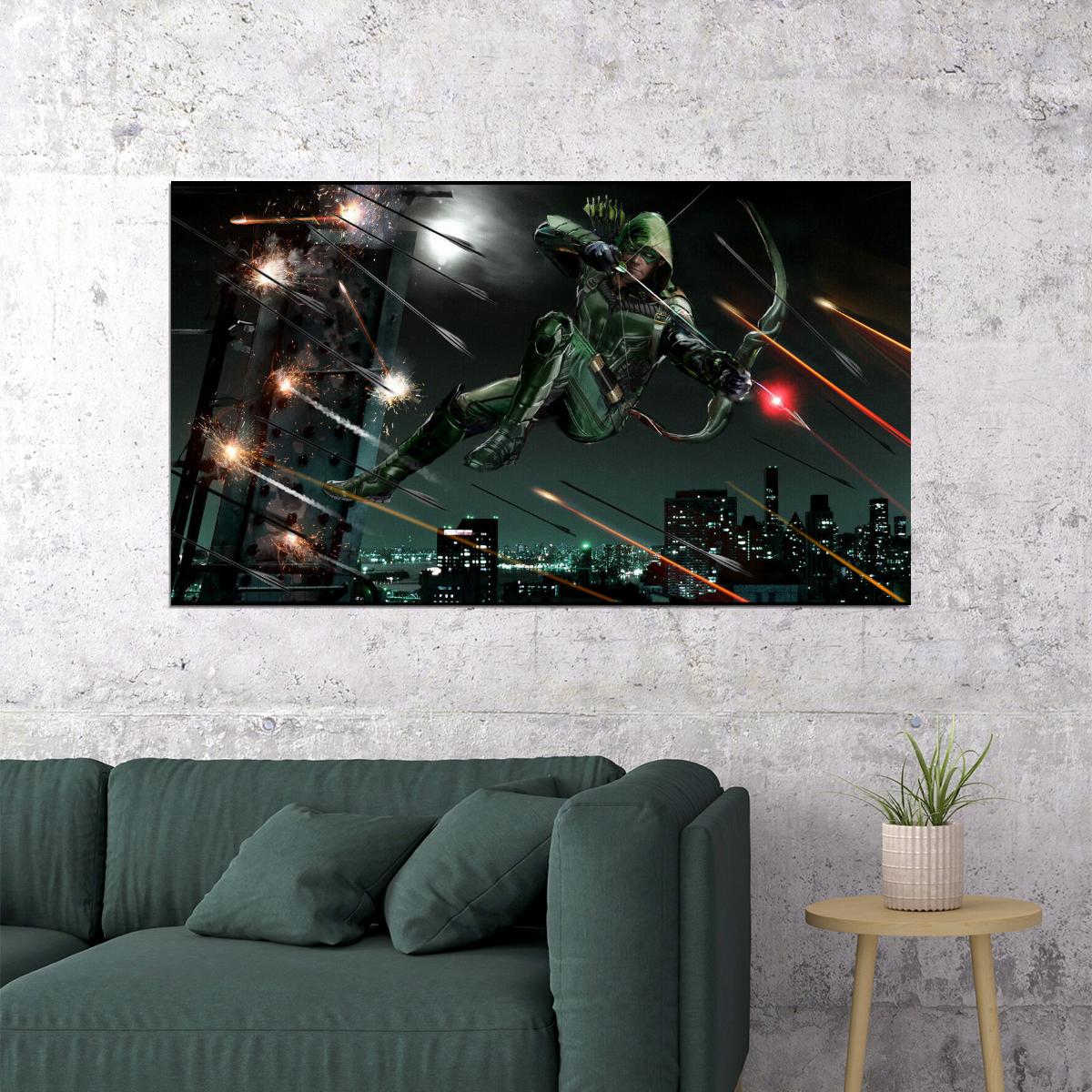 Green Arrow Oliver Queen Movie Poster Dc Comics Superhero Wall Art Comic Book Print - xonomax
