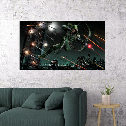 Green Arrow Oliver Queen Movie Poster Dc Comics Superhero Wall Art Comic Book Print - xonomax