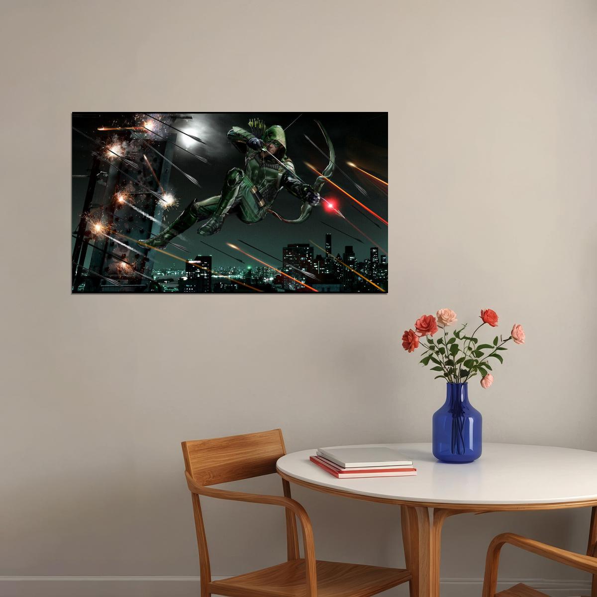 Green Arrow Oliver Queen Movie Poster Dc Comics Superhero Wall Art Comic Book Print - xonomax