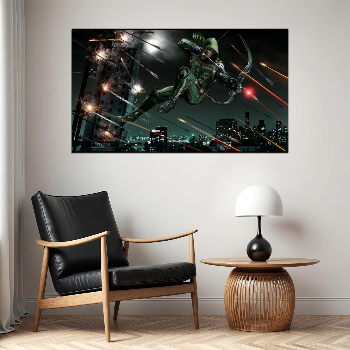 Green Arrow Oliver Queen Movie Poster Dc Comics Superhero Wall Art Comic Book Print - xonomax