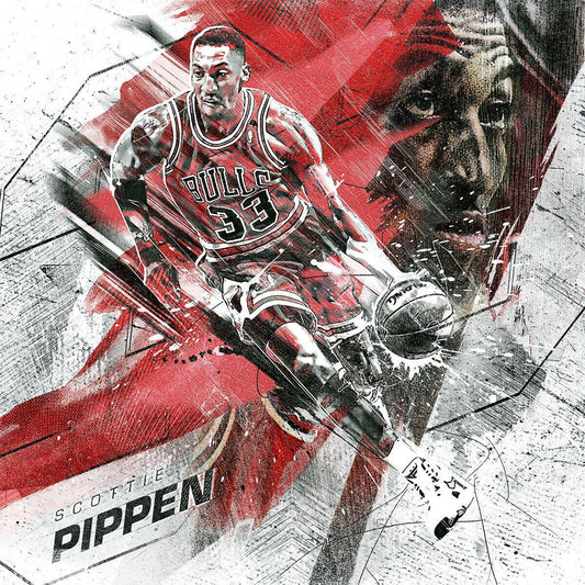 Scottie Pippen Nba Poster Famous Basketball Star Motivational Sports Print