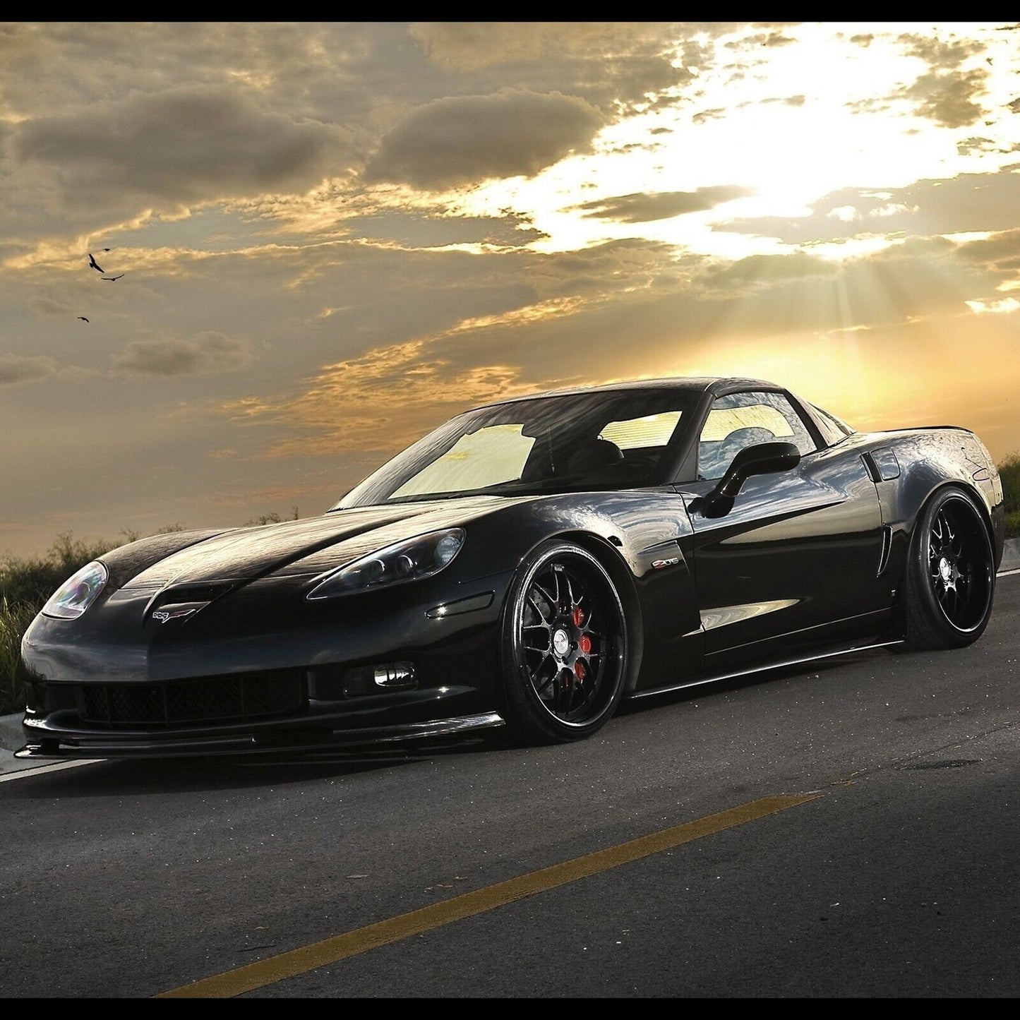 Chevrolet Corvette Poster American Sports Car Wall Art Luxury Supercar Print