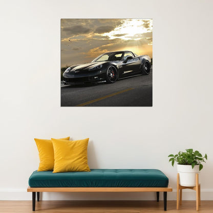 Chevrolet Corvette Poster American Sports Car Wall Art Luxury Supercar Print