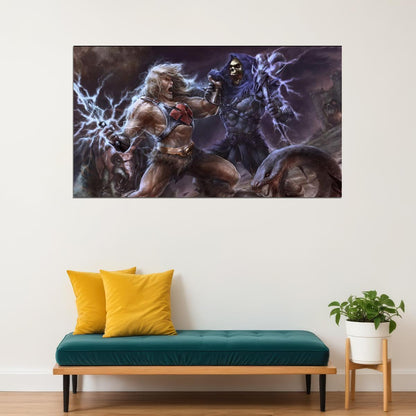 He-man Vs. Skeletor Poster Masters Of The Universe Wall Art Classic Cartoon Print - xonomax