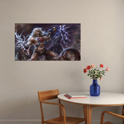 He-man Vs. Skeletor Poster Masters Of The Universe Wall Art Classic Cartoon Print - xonomax
