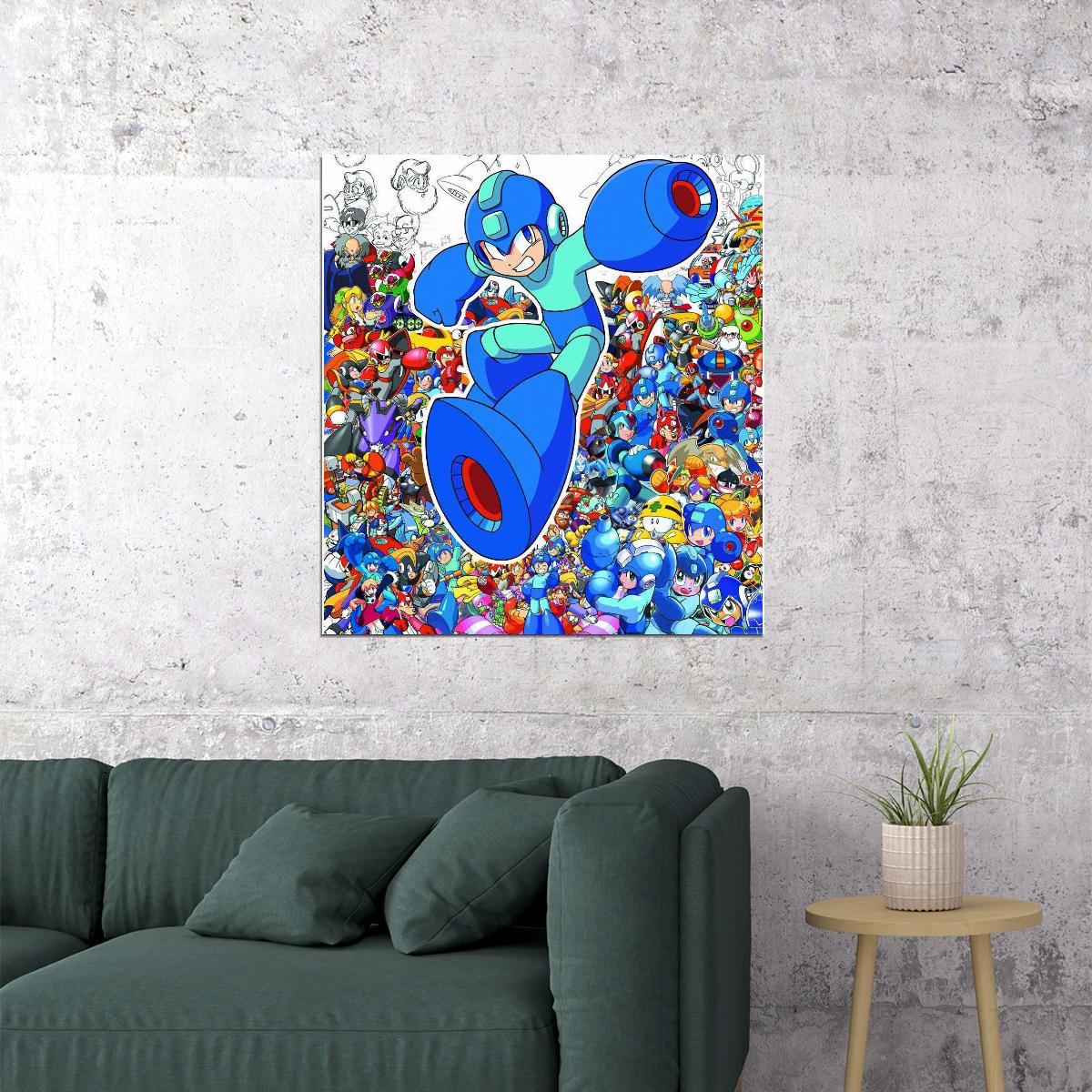 Mega Man Video Game Poster Nintendo Gamer Wall Art