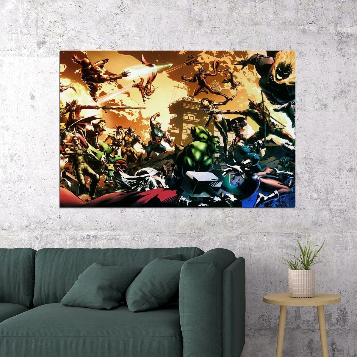 Marvel Vs. Capcom Video Game Poster Nintendo Gamer Wall Art