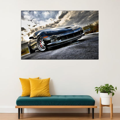 Chevrolet Corvette Poster American Sports Car Wall Art Luxury Supercar Print