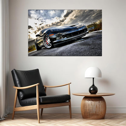 Chevrolet Corvette Poster American Sports Car Wall Art Luxury Supercar Print