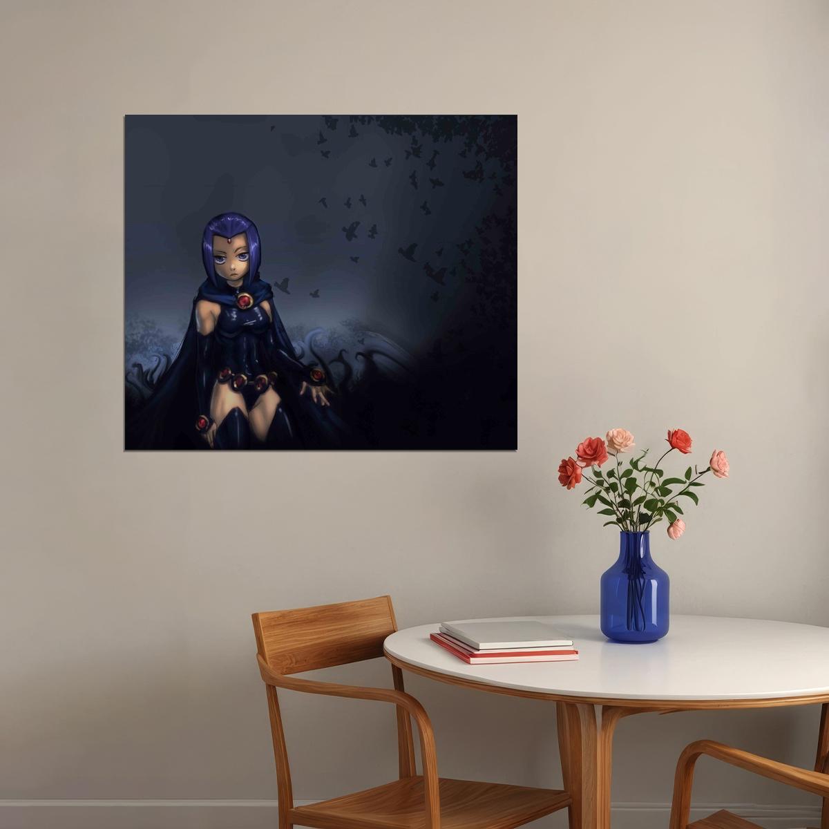 Teen Titans Raven Tv Show Movie Poster Iconic Animated Hero Wall Art - xonomax