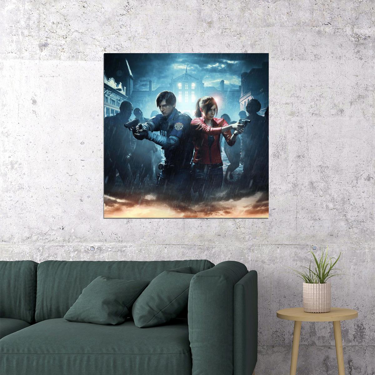 Resident Evil Video Game Poster Survival Horror Gamer Wall Art Print